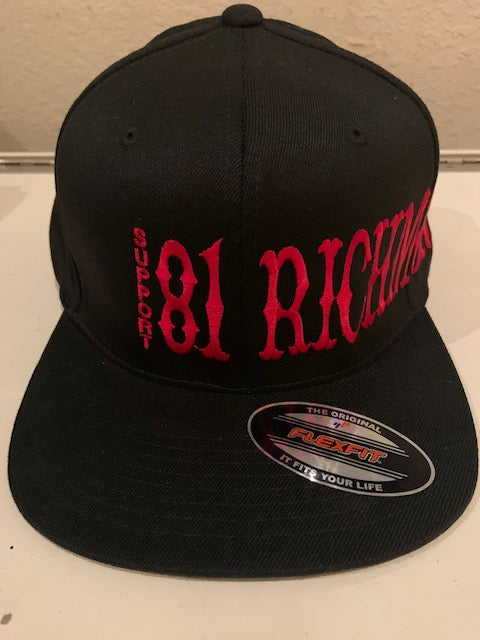 Black Flexfit Hat Red Writing