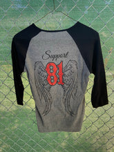 Load image into Gallery viewer, Women’s grey and black baseball tee
