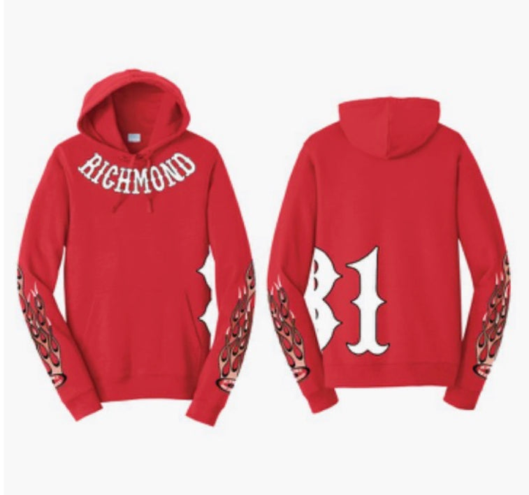 Red Hoodie with Richmond on collar