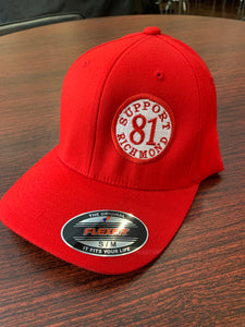 Red round Bill hat with support 81 richmond patch