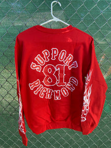 Red Crew Neck Pullover No Hood