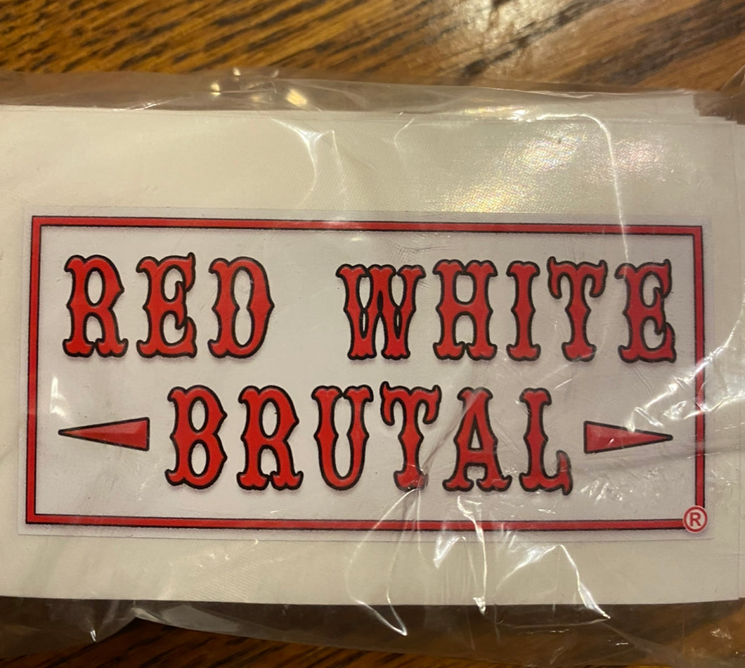 Red White Brutal Sticker
