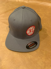 Load image into Gallery viewer, Grey flex fit hat with small support richmond 81 patch, one size fits all
