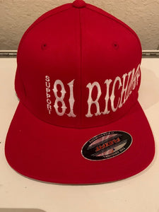 Red Flexfit Hat White Letters – Richmondsupportgear81